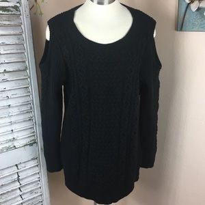 Ruff Hewn Cold Shoulder Crew Neck Sweater